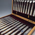 1898 British antique white mother-of-pearl handle dessert cutlery set of 12 in wooden box
